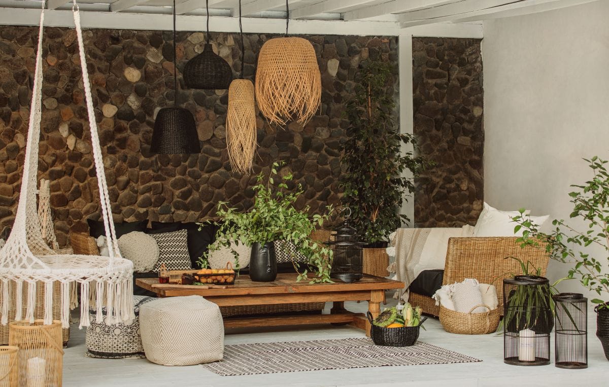 Biofiel design dat is toegepast in het interieur van een huis.