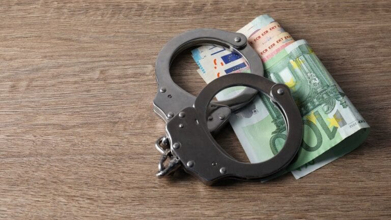 salaris-bij-de-overheid-politie-handboeien-met-eurobiljetten